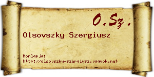 Olsovszky Szergiusz névjegykártya